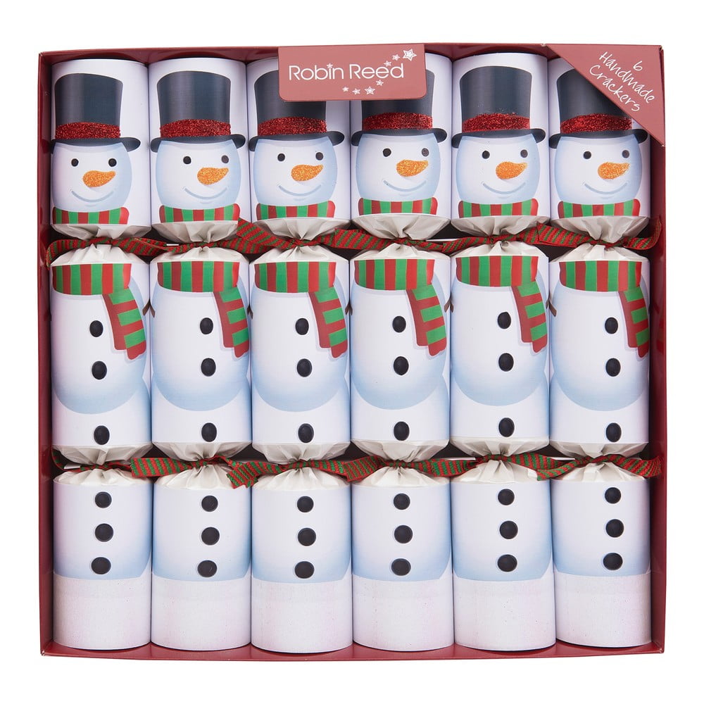 Vánoční crackery v sadě 6 ks Racing Snowman - Robin Reed