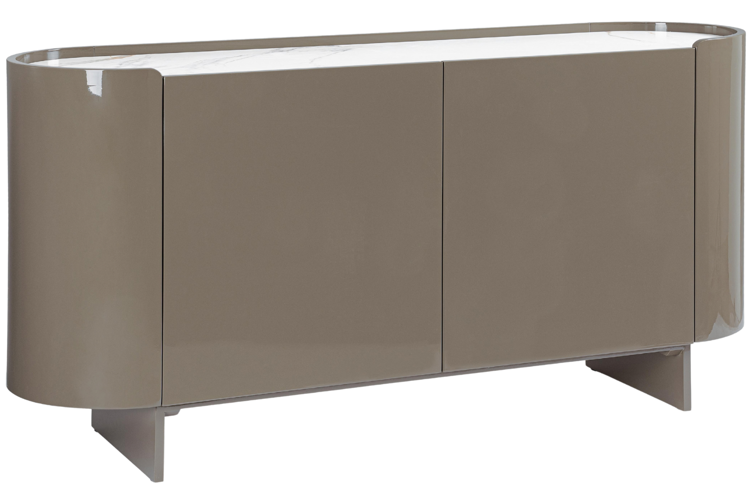 Bizzotto Hnědošedá komoda Otilia 160 x 45 cm s keramickou deskou