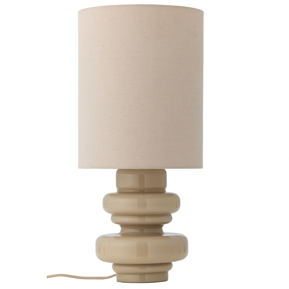 Bloomingville Béžová skleněná stolní lampa Fabiola