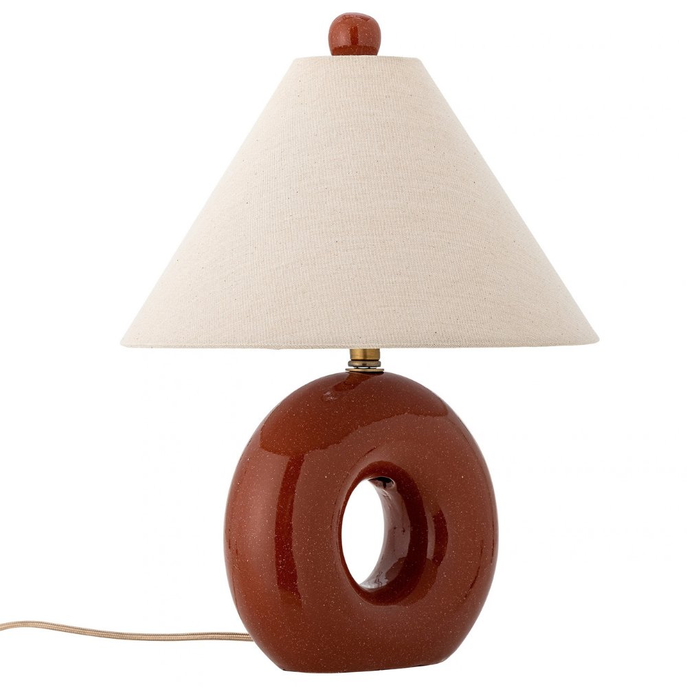 Bloomingville Červená kameninová stolní lampa Panja