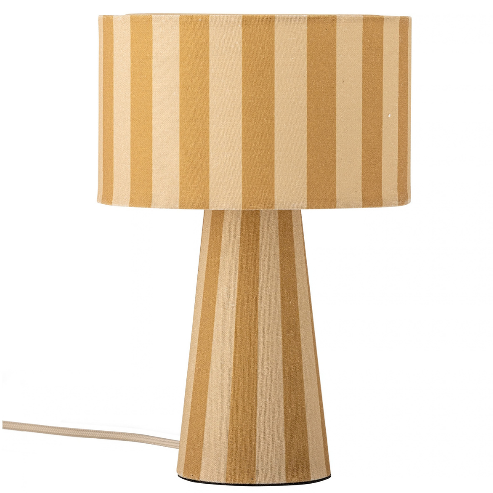 Bloomingville Žlutá lněná stolní lampa Emmie