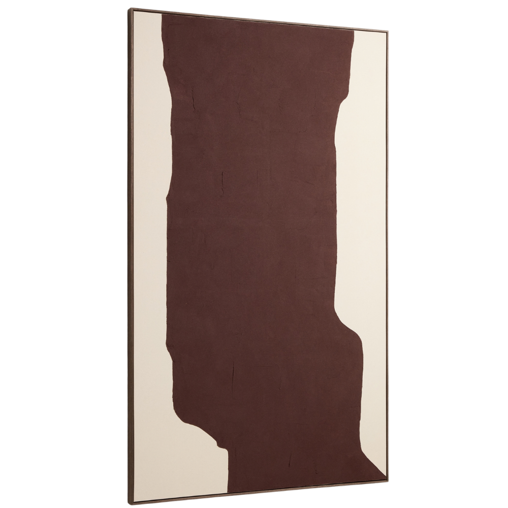 Kave Home Hnědý abstraktní obraz Irden 120 x 200 cm