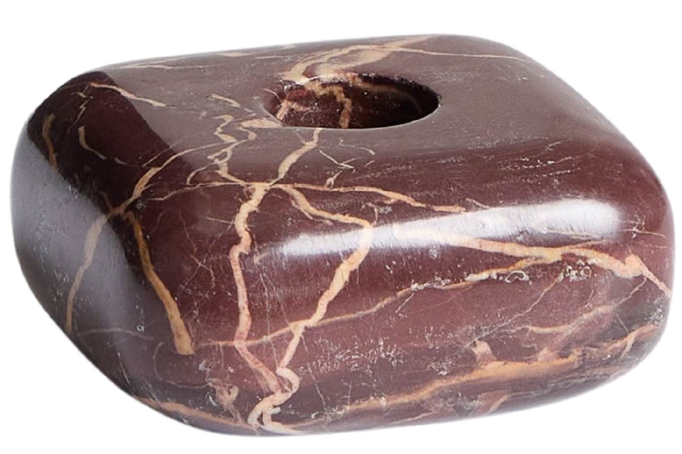 Kave Home Hnědý mramorový svícen Liren 3 cm