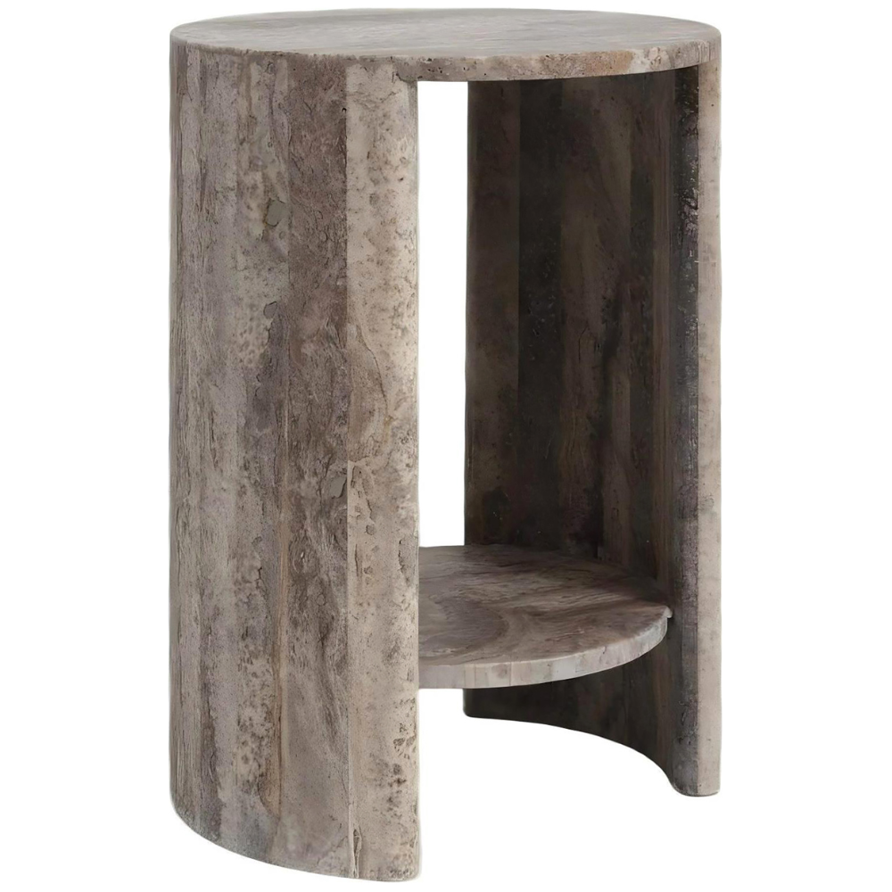 Richmond Šedý kamenný odkládací stolek Westin Ø40 cm