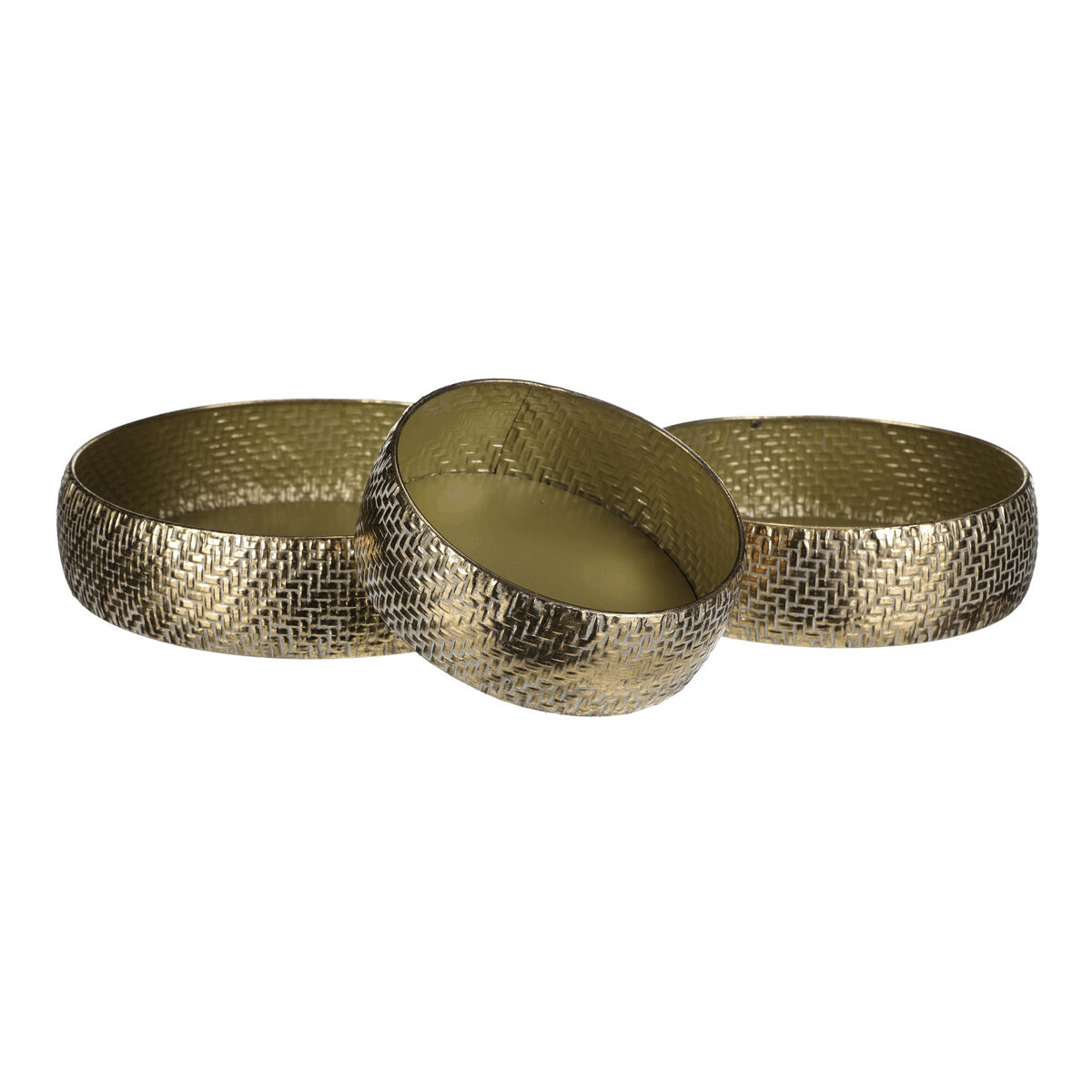 Sada kovových aranžovacích táců GOLDEN WEAVE
