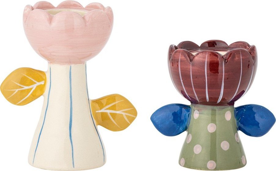 Kameninové svícny v sadě na čajovou svíčku 2 ks Florita – Bloomingville