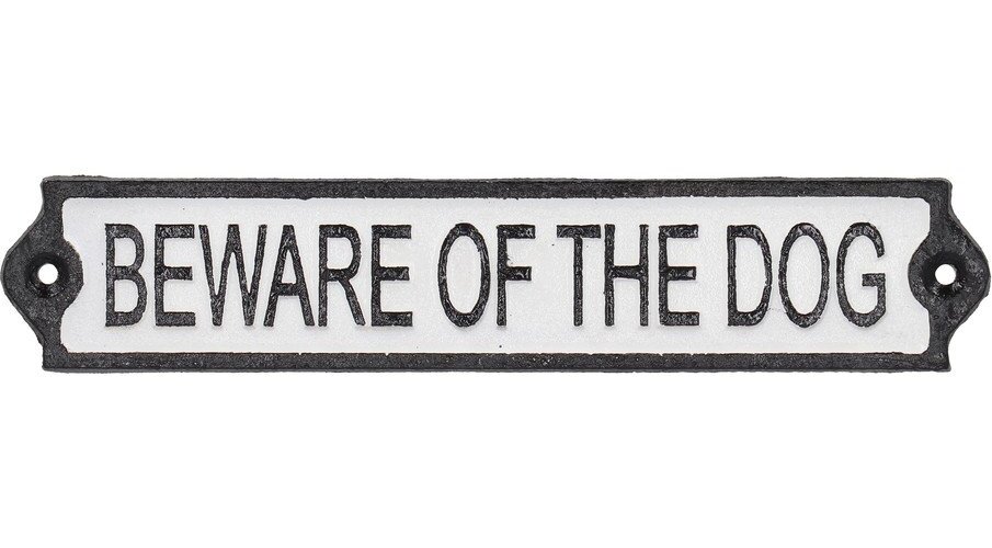 Litinová cedule 26x5 cm Beware of the Dog – Esschert Design