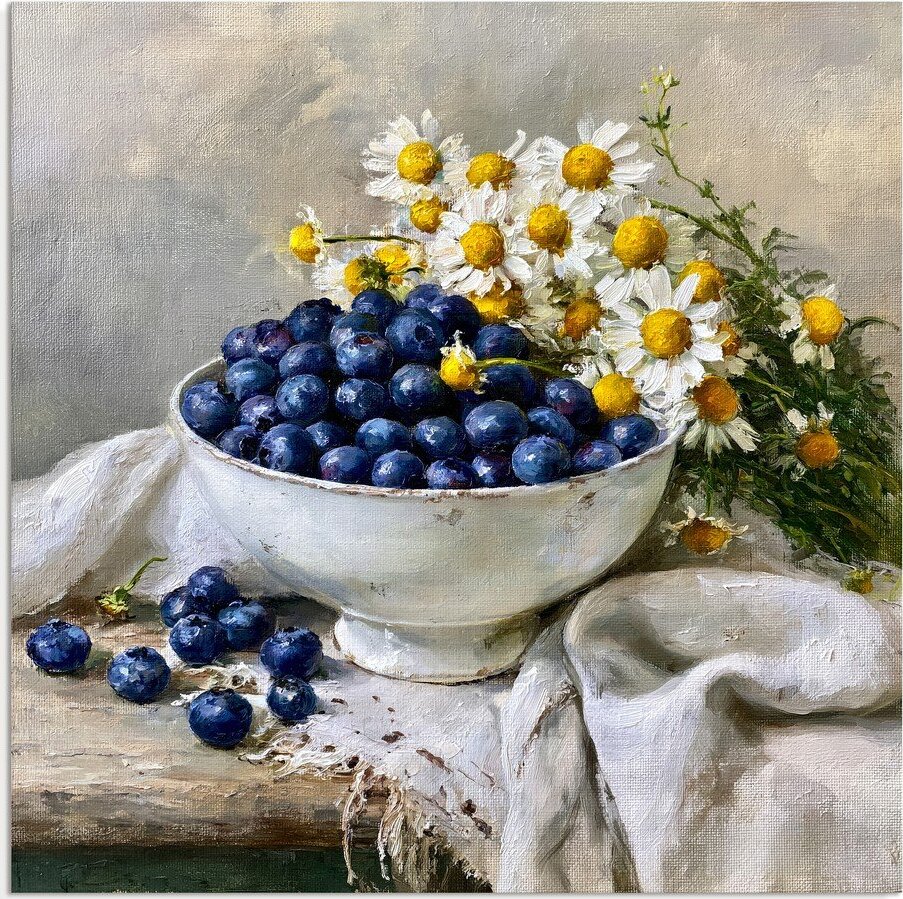Tištěný obraz na plátně 32x32 cm Blueberry Bowl – Styler
